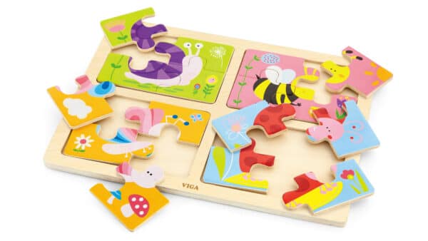 VIGA Drewniane Puzzle Owady 4w1 - 004