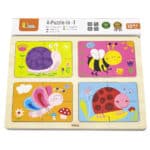 VIGA Drewniane Puzzle Owady 4w1 - 005