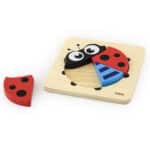 VIGA Pierwsze drewniane Puzzle maluszka Biedronka - 002