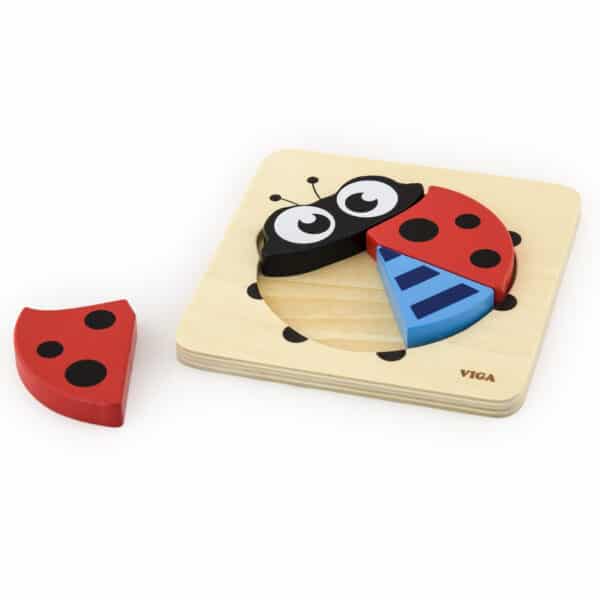 VIGA Pierwsze drewniane Puzzle maluszka Biedronka - 002
