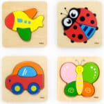 VIGA Pierwsze drewniane Puzzle maluszka Biedronka - 003