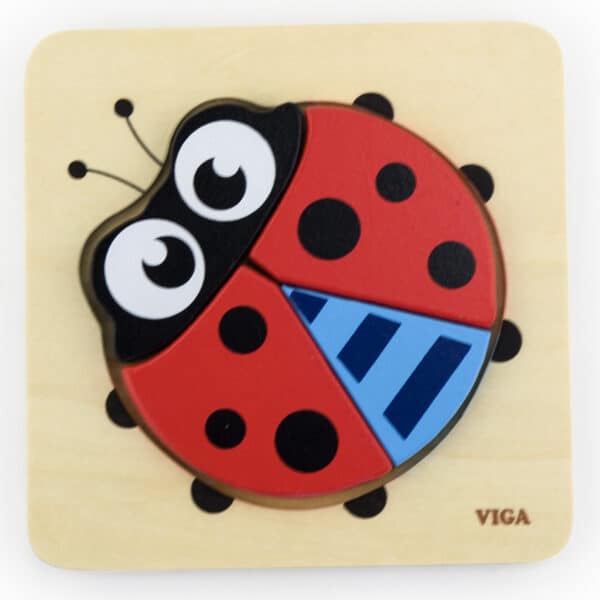 VIGA Pierwsze drewniane Puzzle maluszka Biedronka - 004