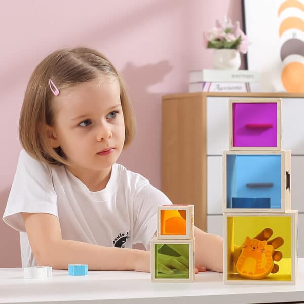 VIGA Drewniana Piramidka Układanka Klocki Sorter Montessori - 002