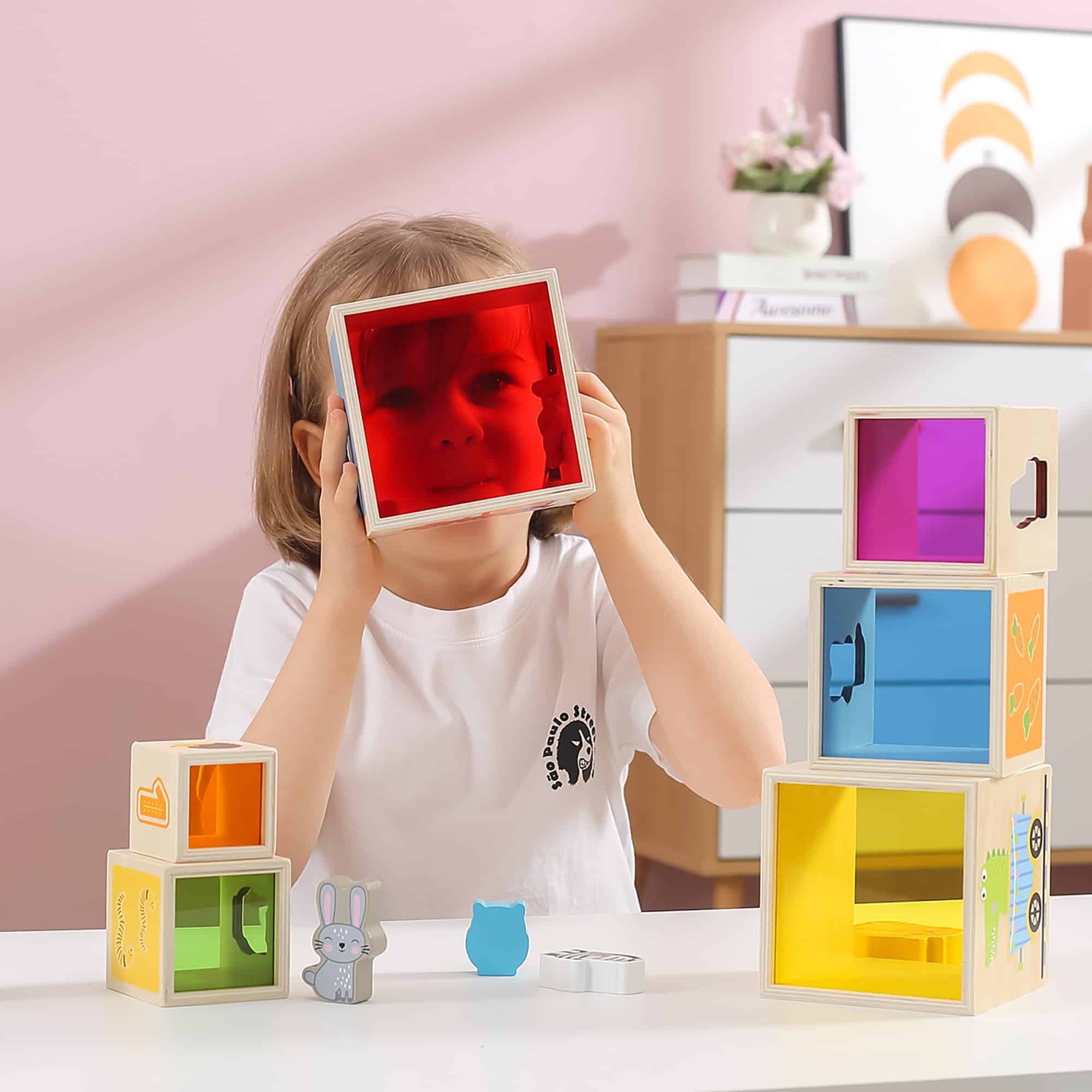 VIGA Drewniana Piramidka Układanka Klocki Sorter Montessori - 003