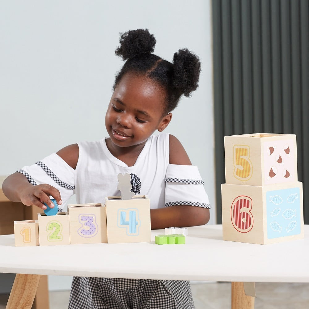 VIGA Drewniana Piramidka Układanka Klocki Sorter Montessori - 006
