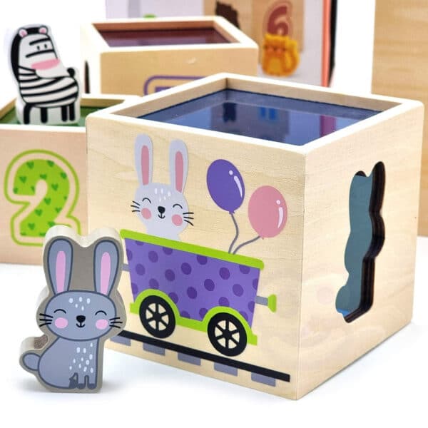 VIGA Drewniana Piramidka Układanka Klocki Sorter Montessori - 013