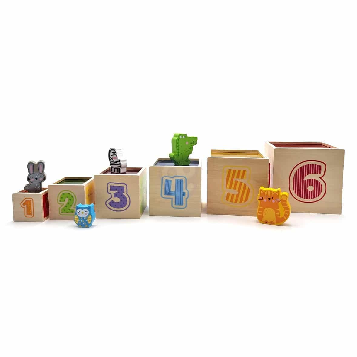 VIGA Drewniana Piramidka Układanka Klocki Sorter Montessori - 016