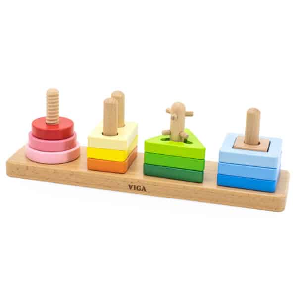 VIGA Drewniany Geometryczny Sorter Labirynt - 002
