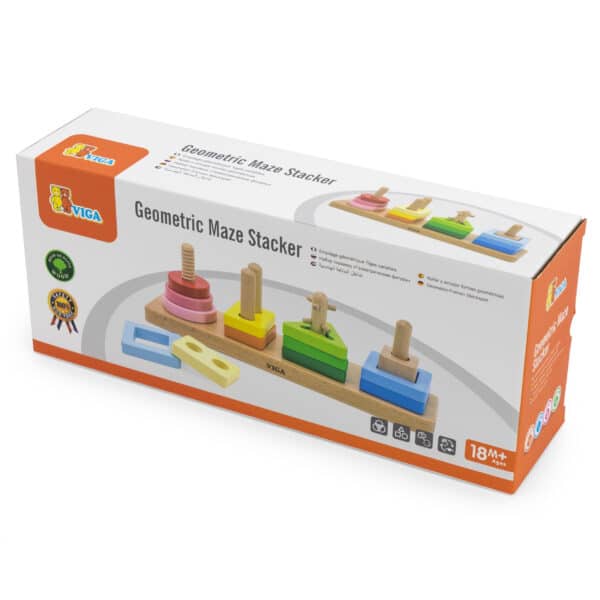 VIGA Drewniany Geometryczny Sorter Labirynt - 004