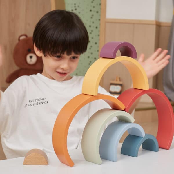 VIGA PolarB Drewniana Tęcza Układanka Klocki Kreatywne Montessori - 002