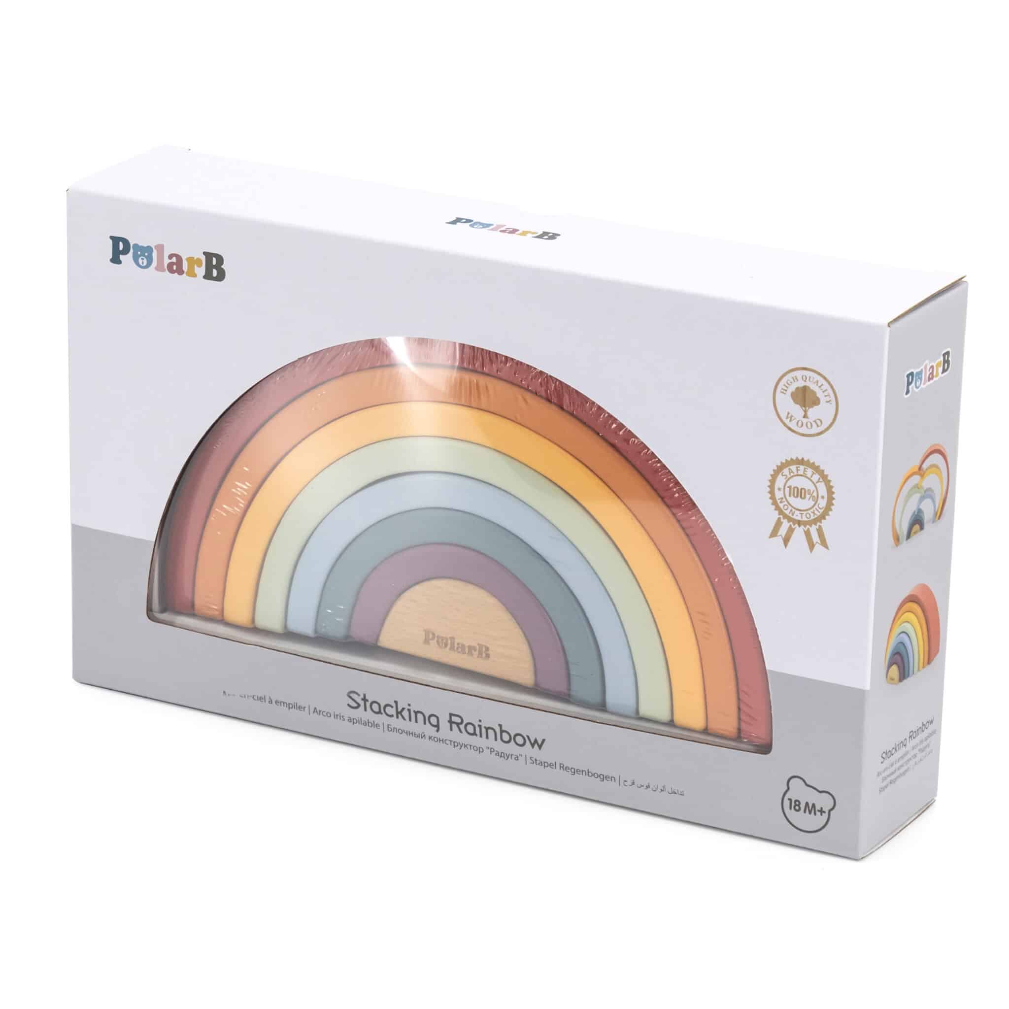 VIGA PolarB Drewniana Tęcza Układanka Klocki Kreatywne Montessori - 009