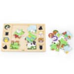 VIGA Drewniane Puzzle Odgadnij Po Cieniu - Farma Układanka 17 el. - 006