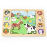 VIGA Drewniane Puzzle Odgadnij Po Cieniu - Farma Układanka 17 el. - 007