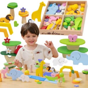 Zestaw Klocków Drewnianych Tropikalna Przygoda Viga 55 el. Montessori