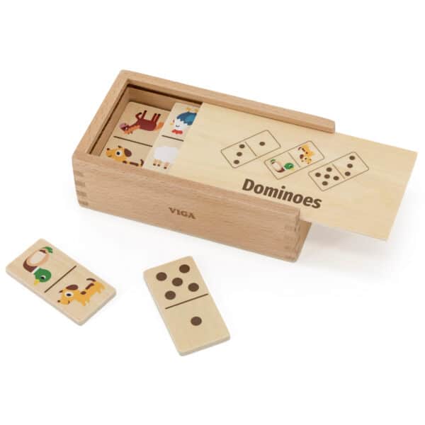 VIGA Drewniane Domino 2w1 Zwierzęta i Liczby - 006