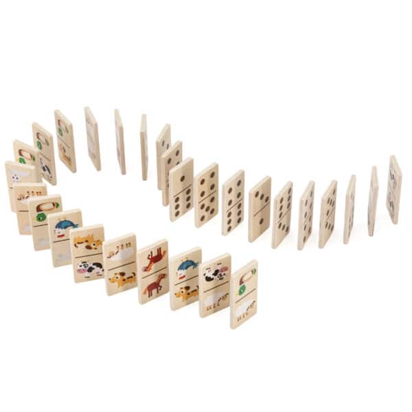 VIGA Drewniane Domino 2w1 Zwierzęta i Liczby - 008