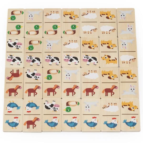 VIGA Drewniane Domino 2w1 Zwierzęta i Liczby - 010