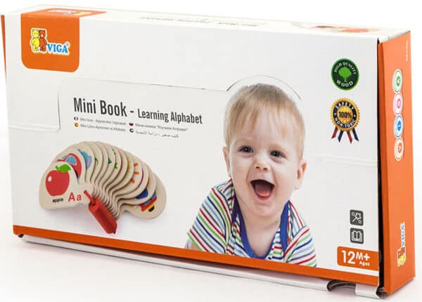 VIGA Drewniana Książeczka do Nauki Alfabetu i Angielskiego Montessori - 005