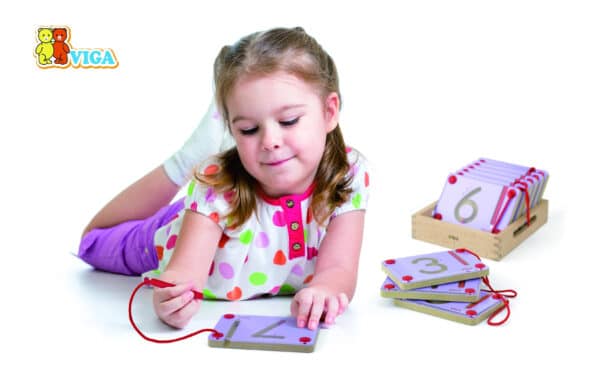 VIGA Tabliczki Magnetyczne Nauka Pisania Cyferki Certyfikat FSC Montessori - 004
