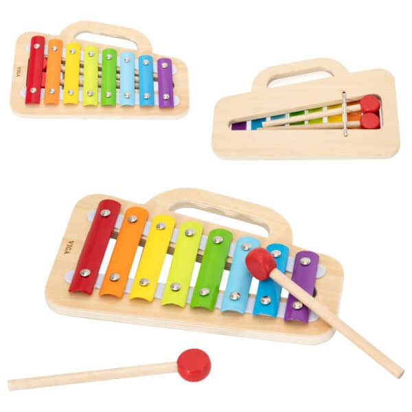 VIGA Cymbalki Drewniany Ksylofon – Odkryj Muzyczny Talent Swojego Malucha! - 005