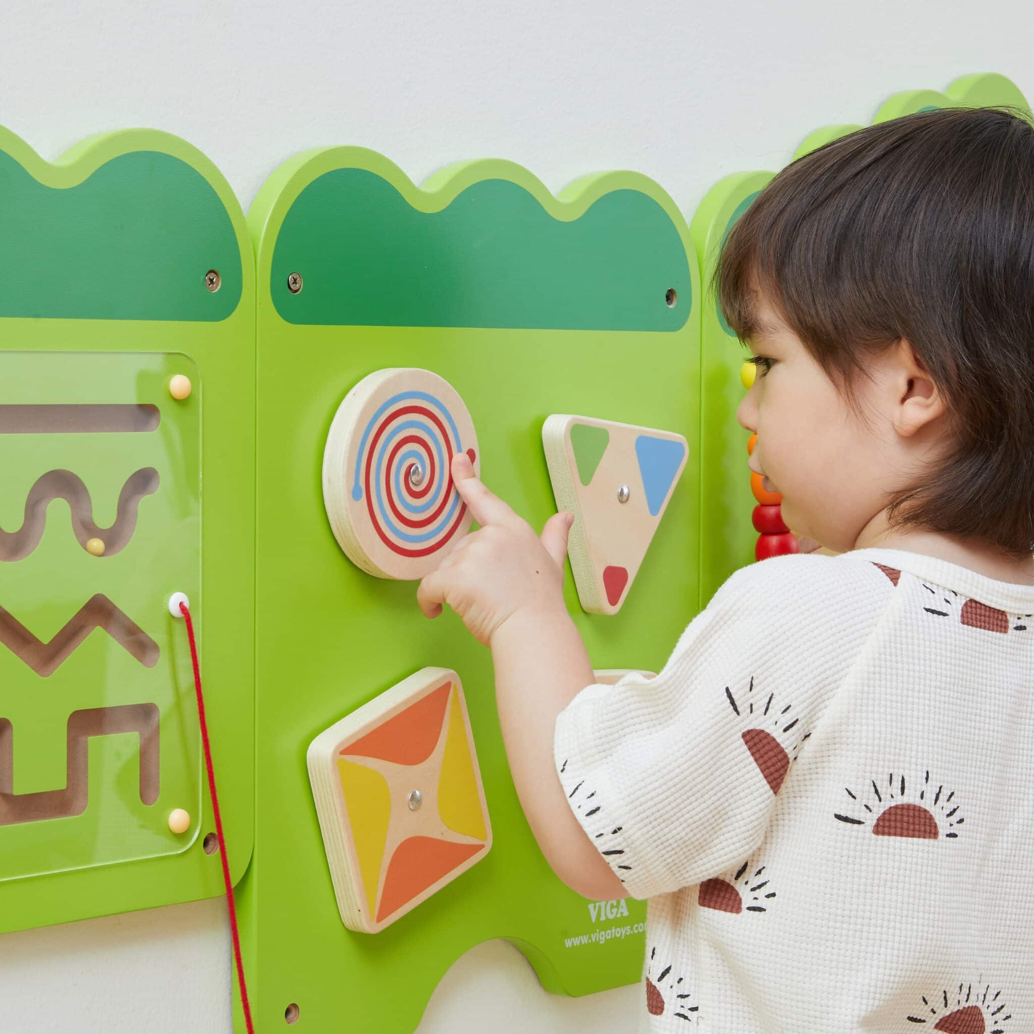 VIGA Tablica Sensoryczna Manipulacyjna Krokodyl Certyfikat FSC Montessori - 003