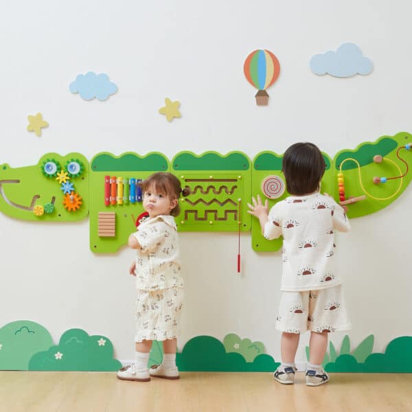 VIGA Tablica Sensoryczna Manipulacyjna Krokodyl Certyfikat FSC Montessori - 004