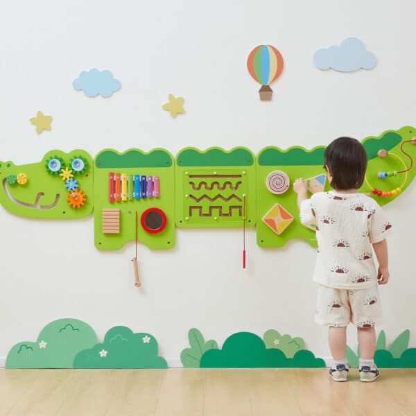 VIGA Tablica Sensoryczna Manipulacyjna Krokodyl Certyfikat FSC Montessori - 007