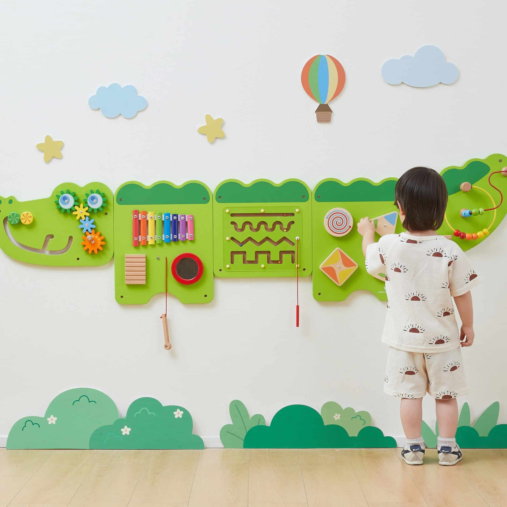 VIGA Tablica Sensoryczna Manipulacyjna Krokodyl Certyfikat FSC Montessori - 007