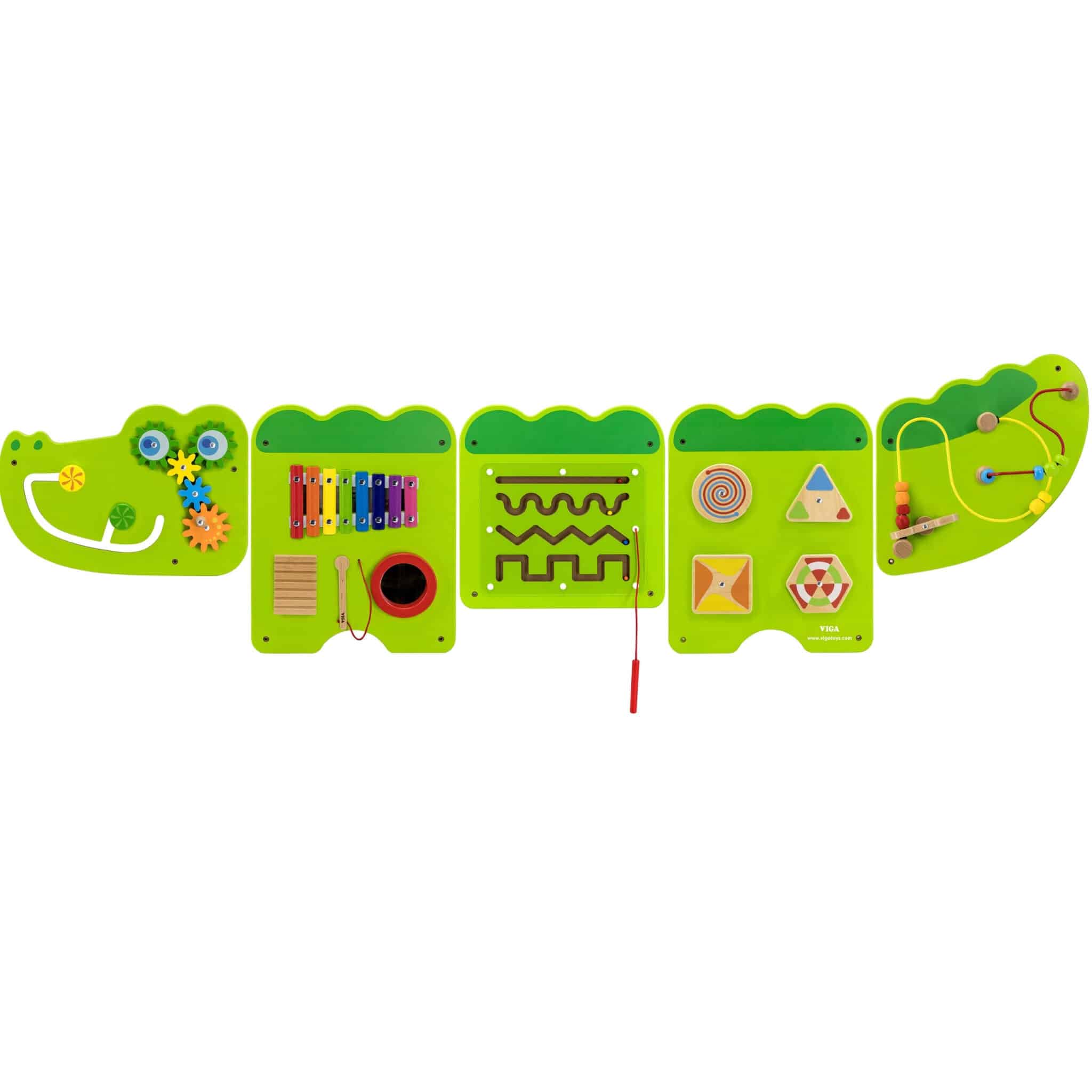 VIGA Tablica Sensoryczna Manipulacyjna Krokodyl Certyfikat FSC Montessori - 009