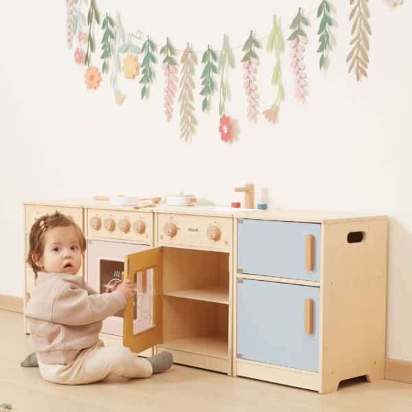 Drewniana Kuchnia Wielofunkcyjna PolarB Viga XL – Pralka i Zmywarka Montessori - 004