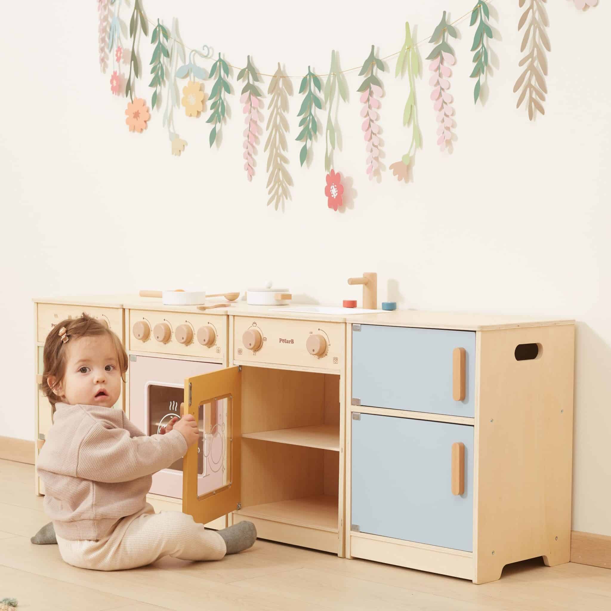 Drewniana Kuchnia Wielofunkcyjna PolarB Viga XL – Pralka i Zmywarka Montessori - 004