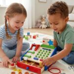 VIGA Drewniana Kasa sklepowa z akcesoriami Skaner Montessori - 003