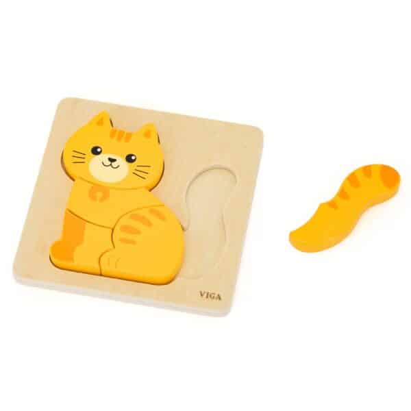 VIGA Drewniane Puzzle - Rudy Kotek - 002
