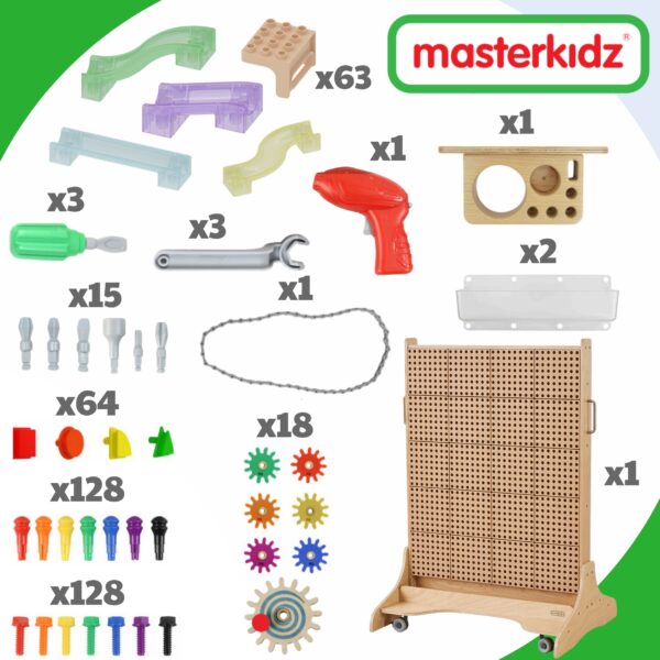 MASTERKIDZ Wolnostojąca Tablica Naukowa Kreatywna STEM 166 x 125 + Zestaw Akcesoriów - 004