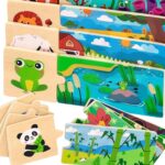 Drewniana Układanka Logiczna Zwierzątka Viga – Sorter Kształtów Montessori - 001