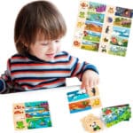 Drewniana Układanka Logiczna Zwierzątka Viga – Sorter Kształtów Montessori - 002