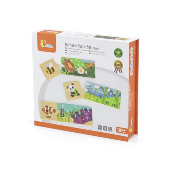 Drewniana Układanka Logiczna Zwierzątka Viga – Sorter Kształtów Montessori - 005