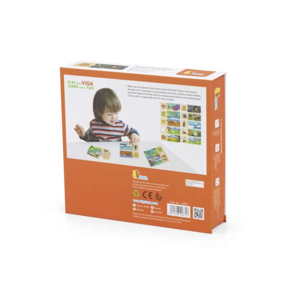 Drewniana Układanka Logiczna Zwierzątka Viga – Sorter Kształtów Montessori - 006