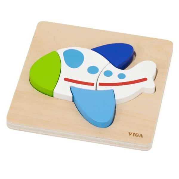 VIGA Drewniane Puzzle – Kolorowy Samolot - 003