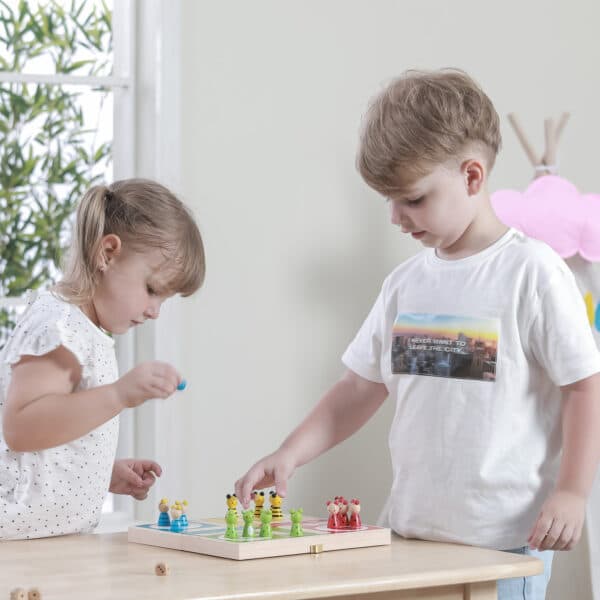 Klasyczna Gra Planszowa Chińczyk Ludo Drewniana Viga Montessori - 002