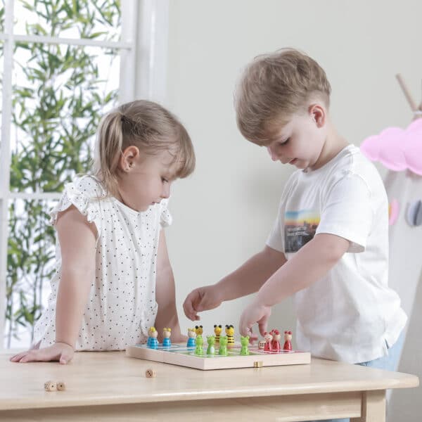 Klasyczna Gra Planszowa Chińczyk Ludo Drewniana Viga Montessori - 004