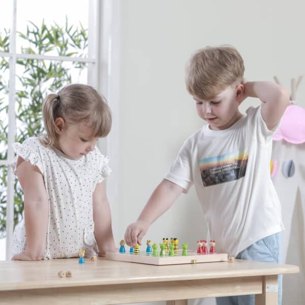 Klasyczna Gra Planszowa Chińczyk Ludo Drewniana Viga Montessori - 006