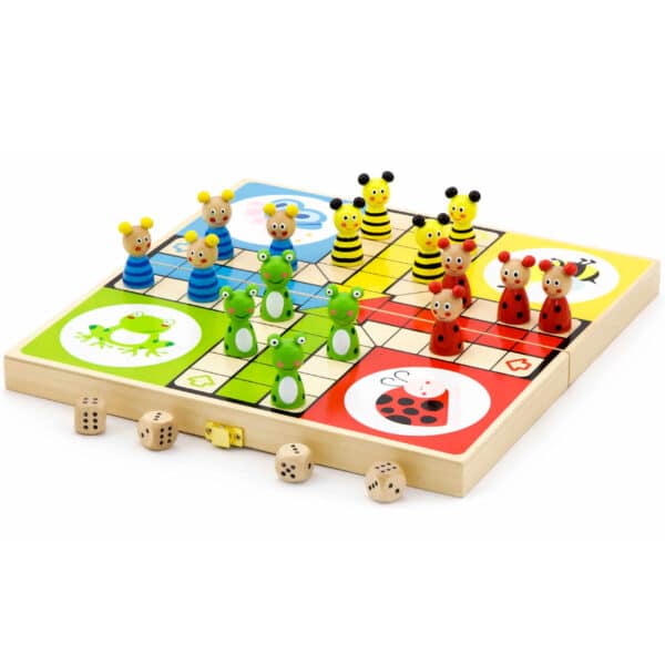 Klasyczna Gra Planszowa Chińczyk Ludo Drewniana Viga Montessori - 008