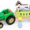 VIGA Traktor Drewniany Zwięrzatka Farma Zagroda - 003