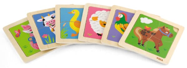VIGA Poręczne Drewniane Puzzle Kaczuszka Układanka 4 elementy - 003