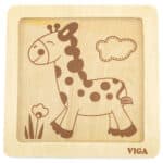 VIGA Poręczne Drewniane Puzzle Żyrafa - 003