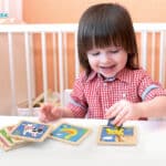VIGA Poręczne Drewniane Puzzle Żyrafa - 004