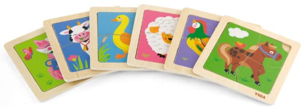 VIGA Poręczne Drewniane Puzzle Żyrafa - 005