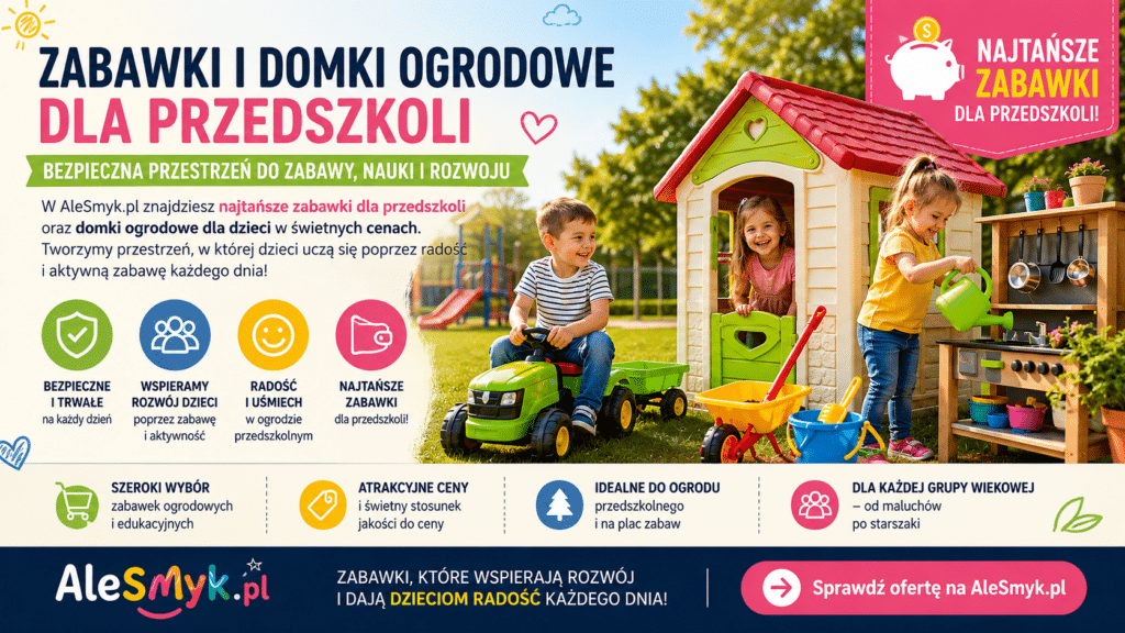 Zabawki i domki ogrodowe dla przedszkoli