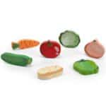 Drewniana Układanka Montessori Viga - Warzywa 2w1 z Figurkami - 006